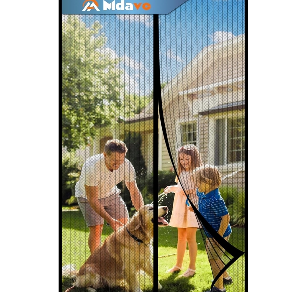 Mesh Screen Door Magnetic Closure- Bug Proof, Heavy Duty, Pet/Kid Friendly 38x82